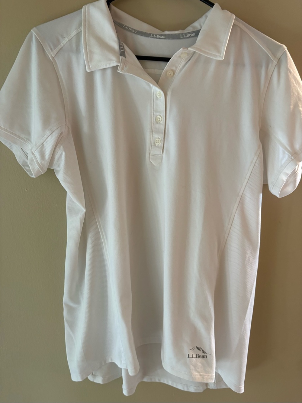 L.L. Bean White Womens Short Sleeve Polo